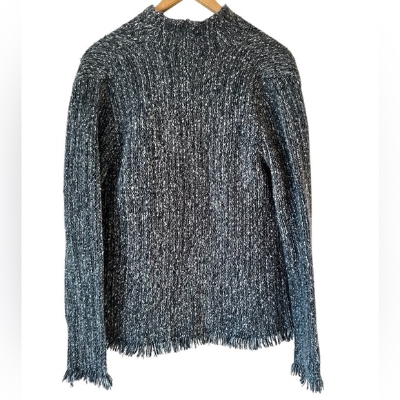 Velvet by Graham & Spencer Tweed Chunky Knit Fringe Open Front Cardigan - Picture 5 of 15